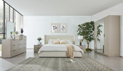 Bisque Beige Upholstered Bed