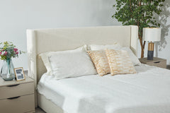 Bisque Beige Upholstered Bed
