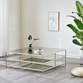 Gold Metal Square Coffee Table