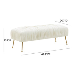 Jayla Cream Velvet Bench