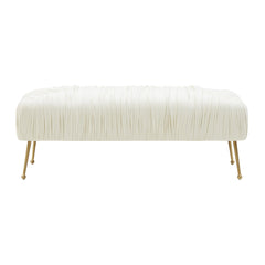 Jayla Cream Velvet Bench