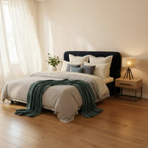 Samara Queen Bed Blue Velvet