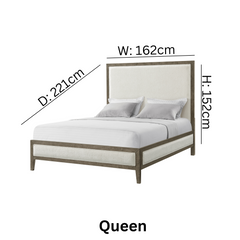 Versailles Contemporary White Bouclé Bed
