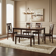 Bennox Dining Table and Chairs with Bench (Set of 6)