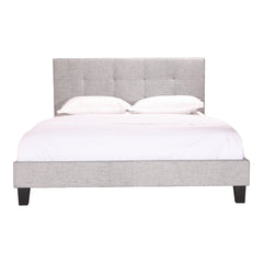 Eliza Queen Bed Light Grey Fabric