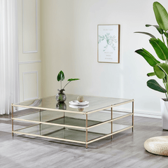 Gold Metal Square Coffee Table