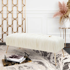 Jayla  Cream Velvet Bench