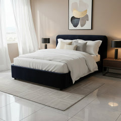 Samara King Bed Blue Velvet