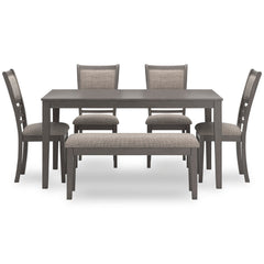 Wrenning Dining Table and 4 Chairs and Bench (Set of 6)